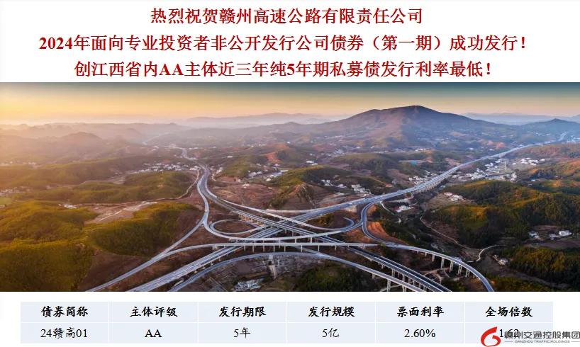 喜報！贛州交控集團接連在資本市場發行債券成功！